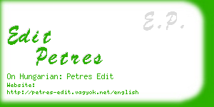 edit petres business card